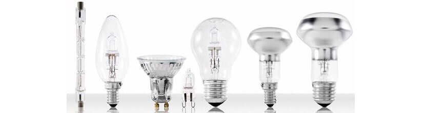 Bombillas halógenas R7s, GU10, G9. Incandescencia E27/E14